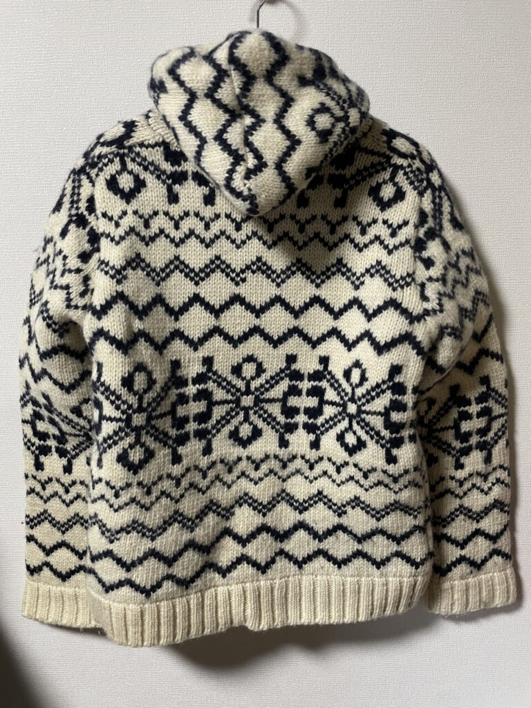 ハリウッドランチマーケットのスノーフレークニットジャケット(ホワイト)