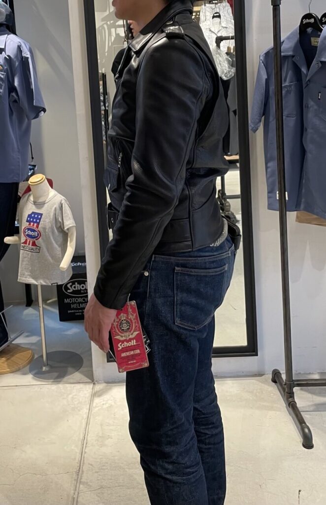 schottワンスターTALLのサイズ38を試着