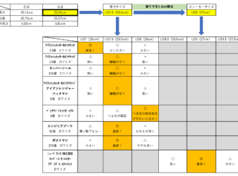 レッドウィングのサイズ表