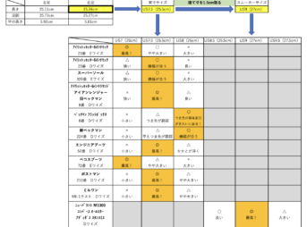 レッドウィングのサイズ表