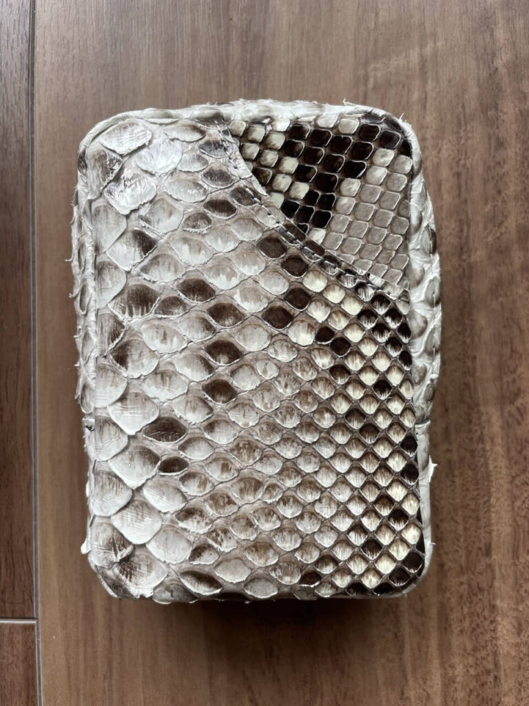 パイソンレザーのシガレットケース(新品時・背面)