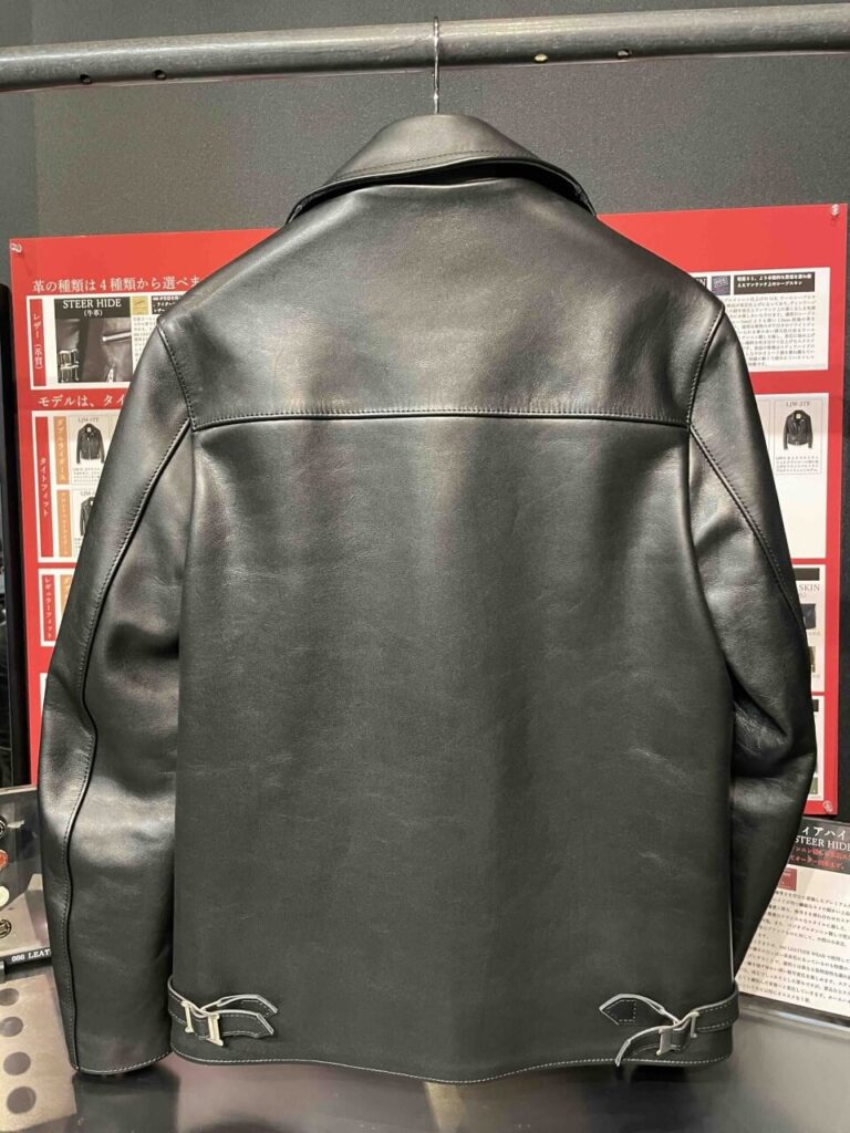 666 LJM-27TF プレーンバックサイドベルトライダースジャケット(背面)