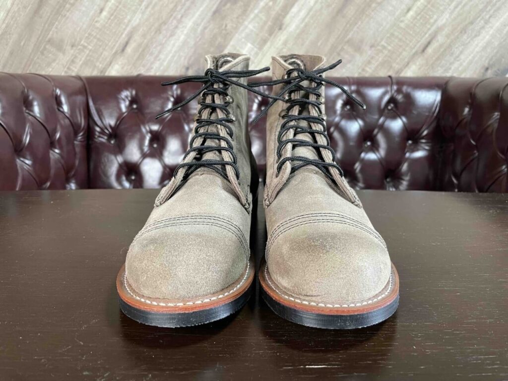 レッドウィング8087 アイアンレンジャー スレートミュールスキナーラフアウト(前)