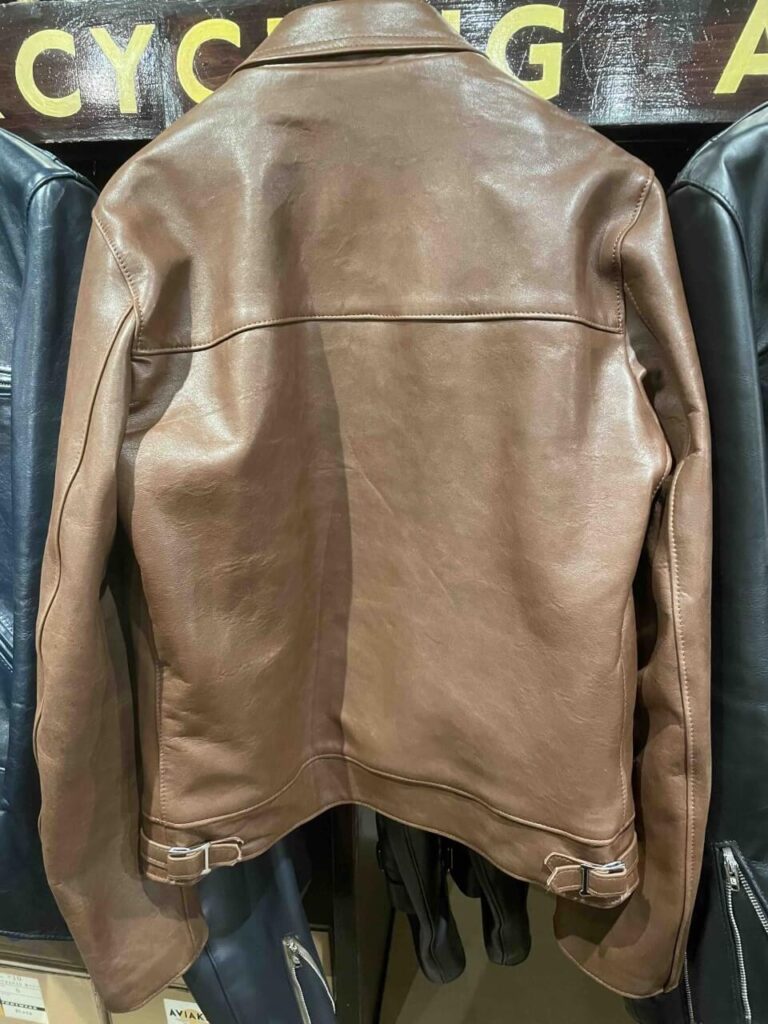 ルイスレザー プレインズマン フリンジなしカスタム シープスキン ライトブラウン（後ろ）