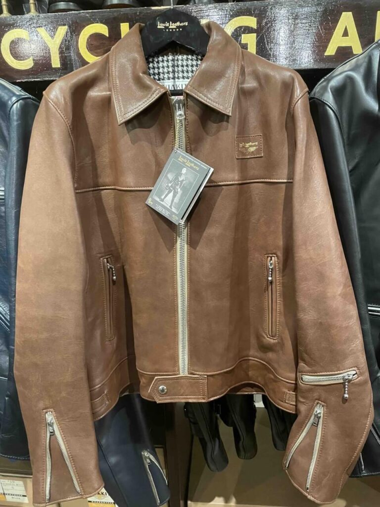 ルイスレザー プレインズマン フリンジなしカスタム シープスキン ライトブラウン（前）