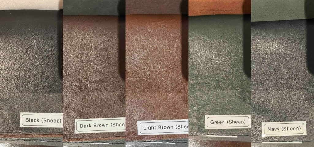 ルイスレザーのシープスキンカラーサンプル