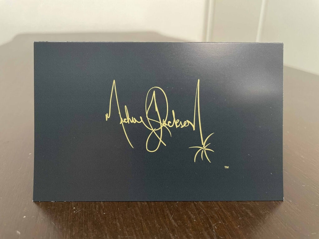 SEIKO WATCH×マイケルジャクソンのコラボレーションモデルのサインカード