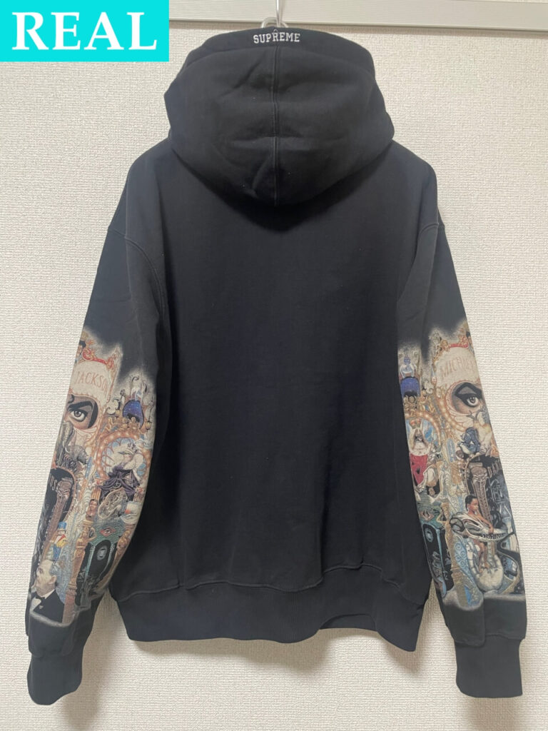 本物のSupreme x Michael Jackson Dangerous Zip Up Hooded Sweatshirtの外観（背面）