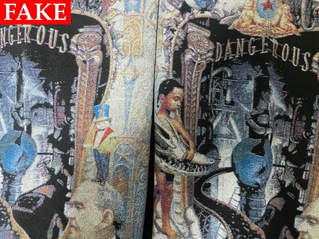 偽物のSupreme x Michael Jackson Dangerous Zip Up Hooded Sweatshirtの袖プリント