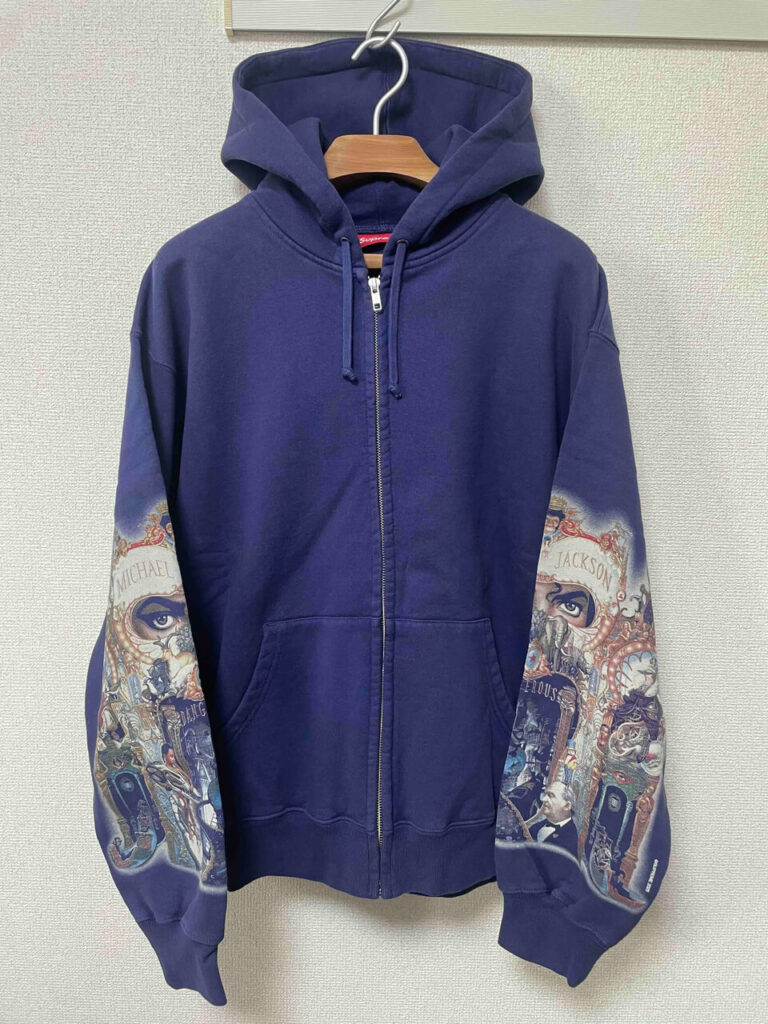 Supreme x Michael Jackson Dangerous Zip Up Hooded Sweatshirt(ネイビー・前)